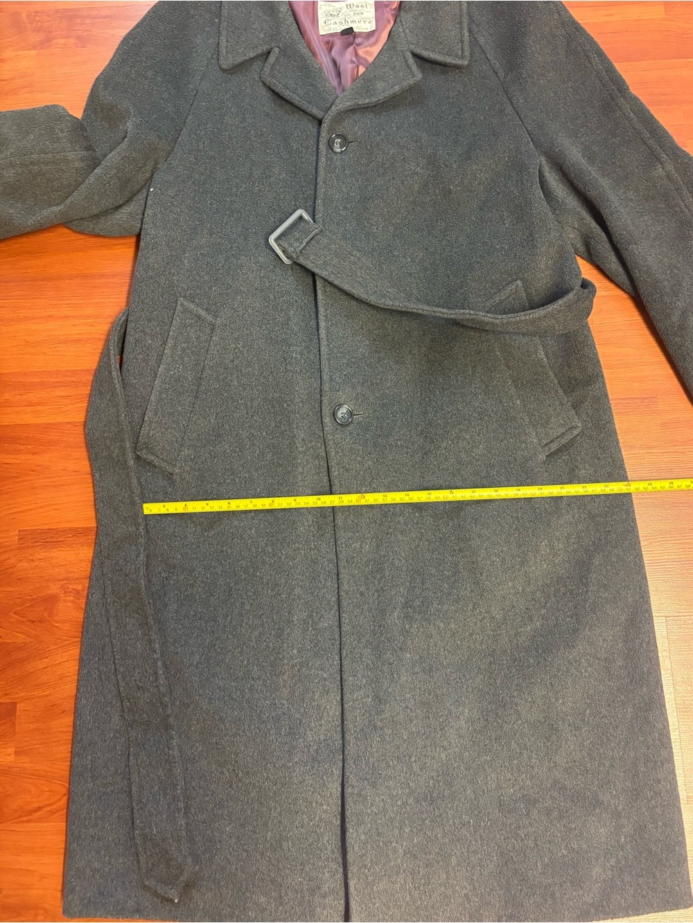 Vintage Wool Cashmere Oversized Coat Size 44 XL Italian Fabric Heavyweight Fall - Picture 16 of 16